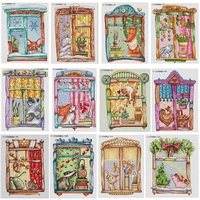 december animal windowsill patterns counted cross stitch 11ct 14ct 18ct diy chinese cross stitch kits embroidery needlework sets
