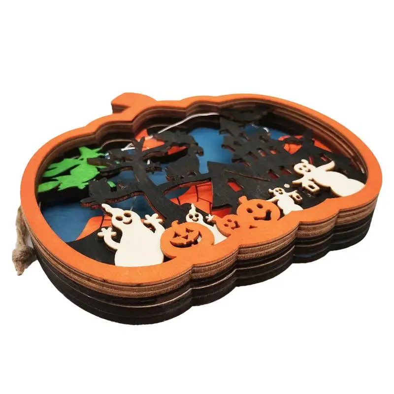 

Wooden Pumpkin Halloween Lights Battery-powered Hanging Halloween Lights Pumpkin Lamp For Halloween Party Decoration