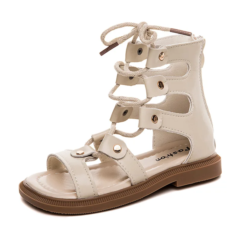 Summer Casual Beach Shoes Women Leather Flat Slippers Thick Soled Non-slip Metal Buckle Slipper Comfort Outdoor