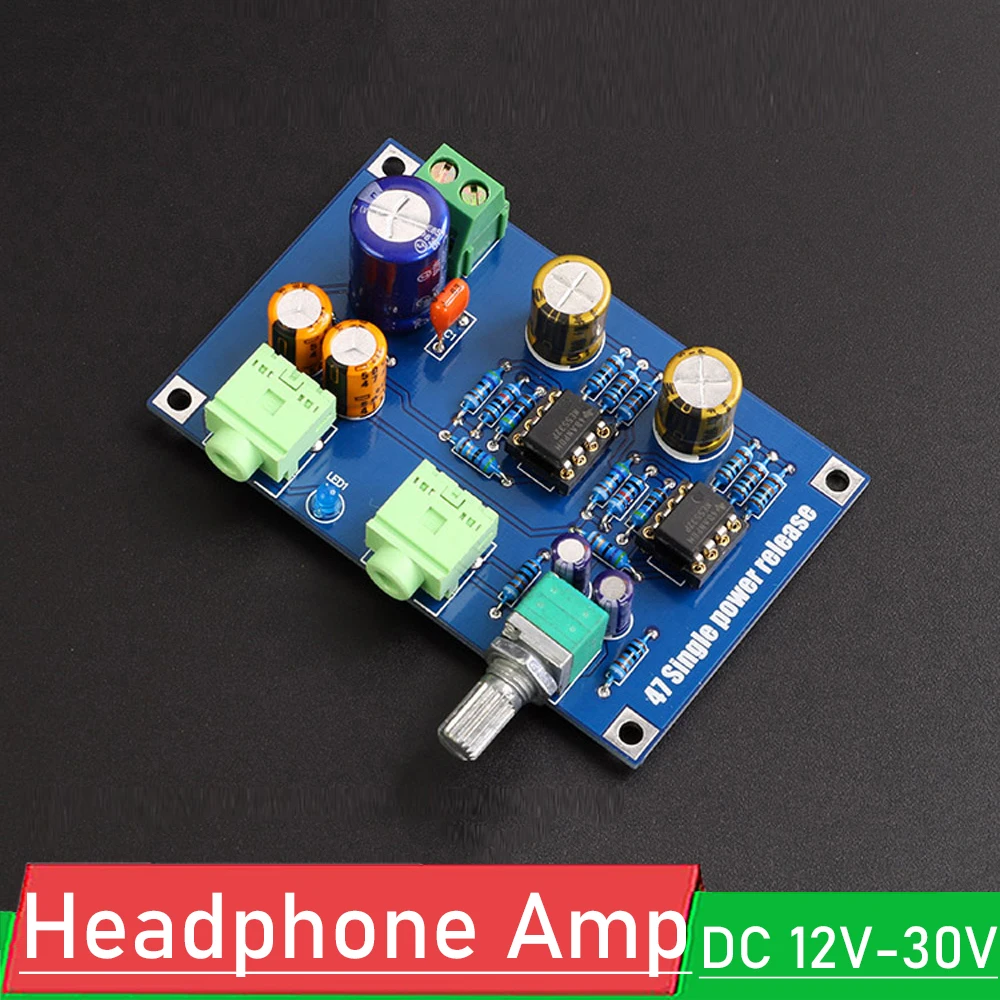 

DA 47 AMP Single power supply DC 12V 24V Portable Headphone Audio power Amplifier HIFI pcb circuit board,