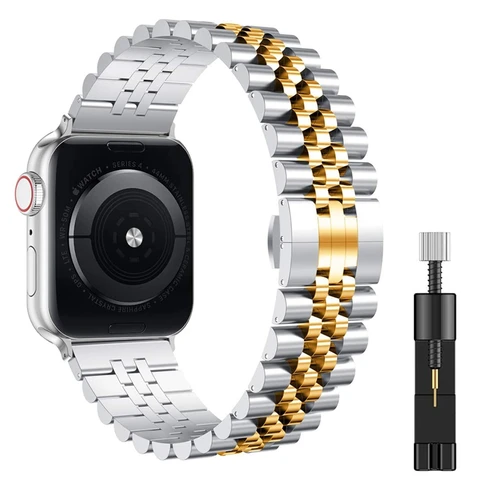 Ремешок металлический для Apple watch Ultra, люксовый браслет для iwatch 6 5 4 3 SE 44 мм 40 мм 42 мм, 49 мм 8 7 45 мм 41 мм