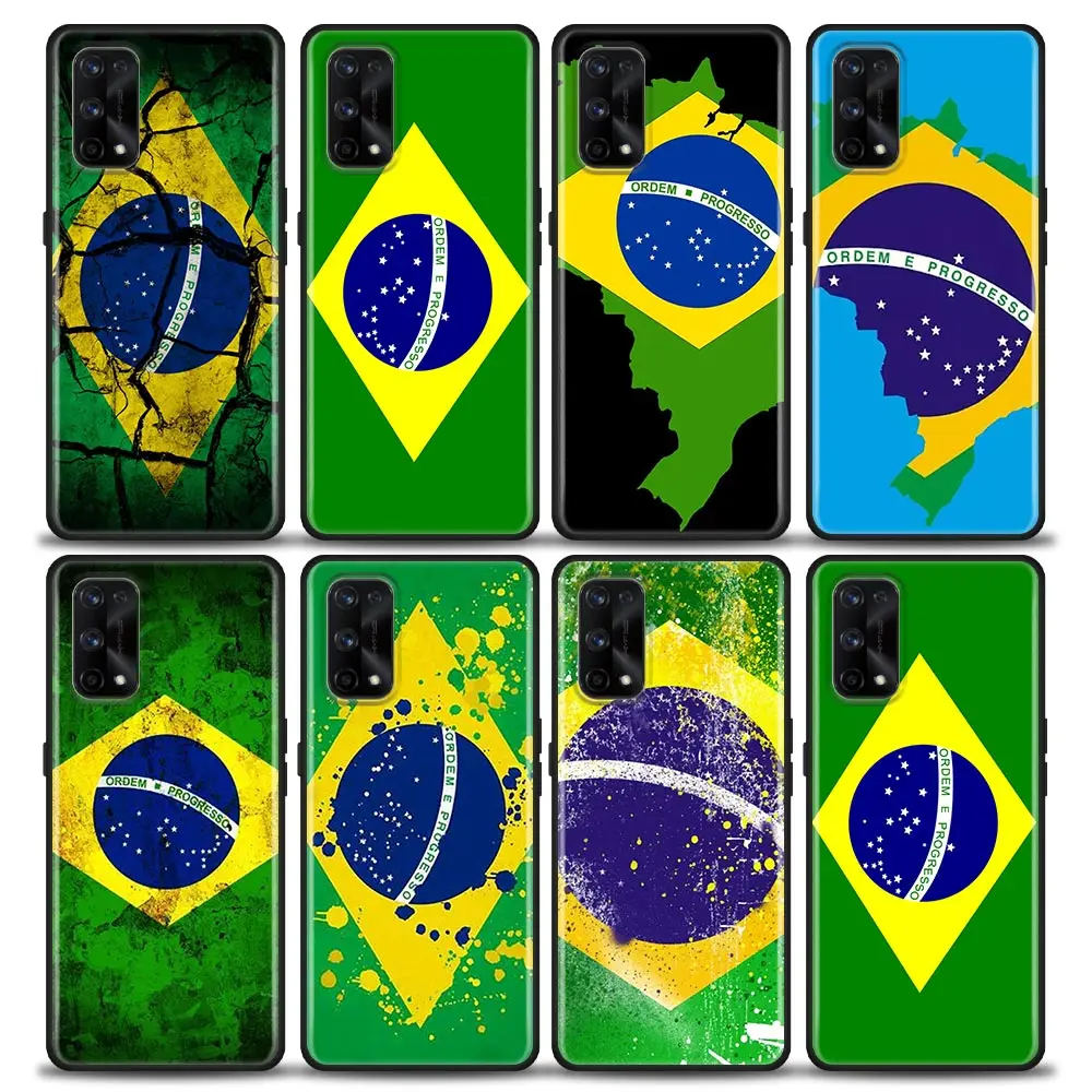 

Funda Case For OPPO Realme X50 X7 XT X 10 9 9I 8 8I 7 7I 6 5 Pro Plus 5G Soft Silicone Phone Case Capa Para Shell Flag Of Brazil