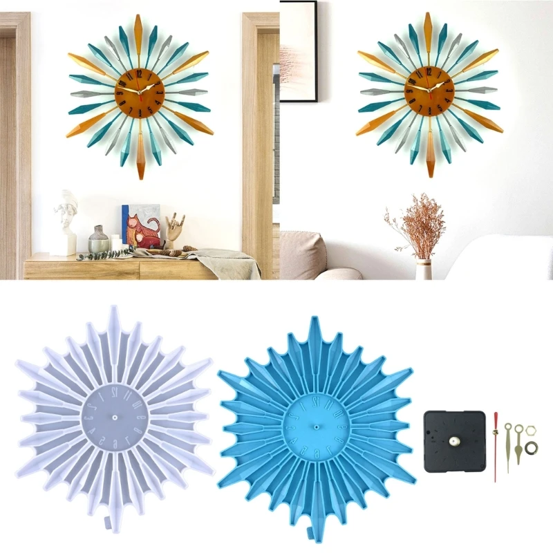 

Large Clock Resin Molds Number Clock Silicone Mold Clock Epoxy Mold for Resin Casting DIY Wall Clack Art Decoration