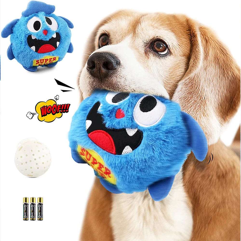 

Upgrade Dog Toys Interactive Monster Plush Giggle Ball Shake Squeak Crazy Bouncer Toy Exercise Electronic Toy for Puppy Dogs
