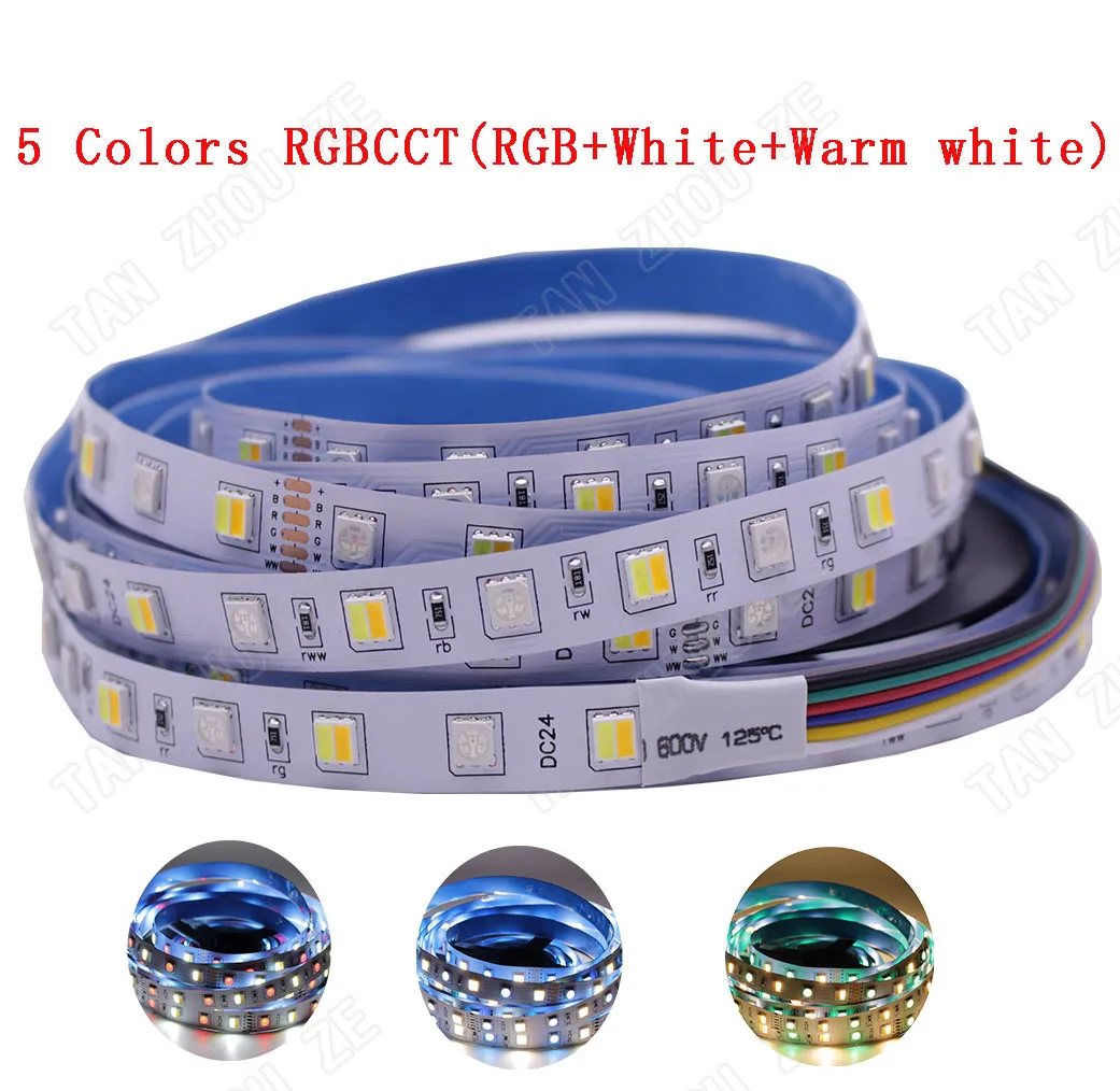 5M LED Strip Light RGB CCT RGBW 5050 SMD Led Tape Non waterproof Led Stripe Bar Light String Holiday Decoration Lights 12V 24V