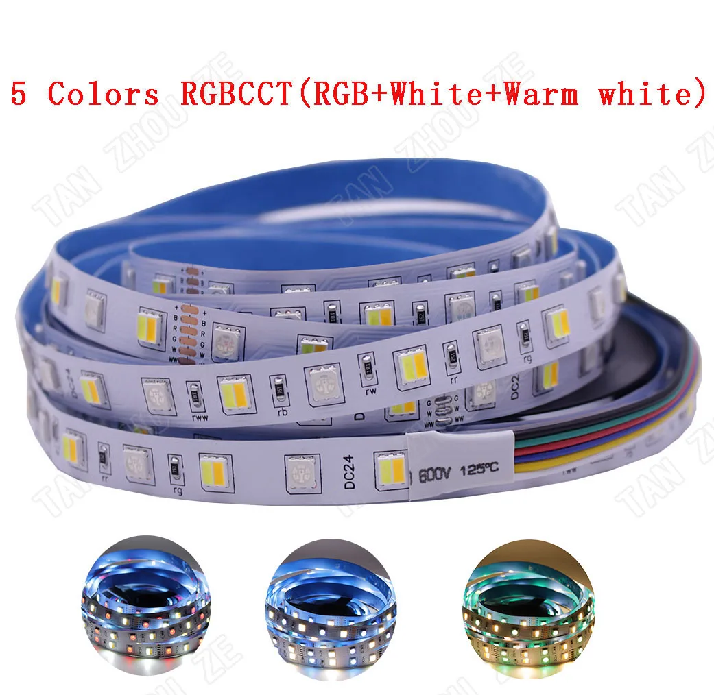 

5M LED Strip Light RGB CCT RGBW 5050 SMD Led Tape Non waterproof Led Stripe Bar Light String Holiday Decoration Lights 12V 24V