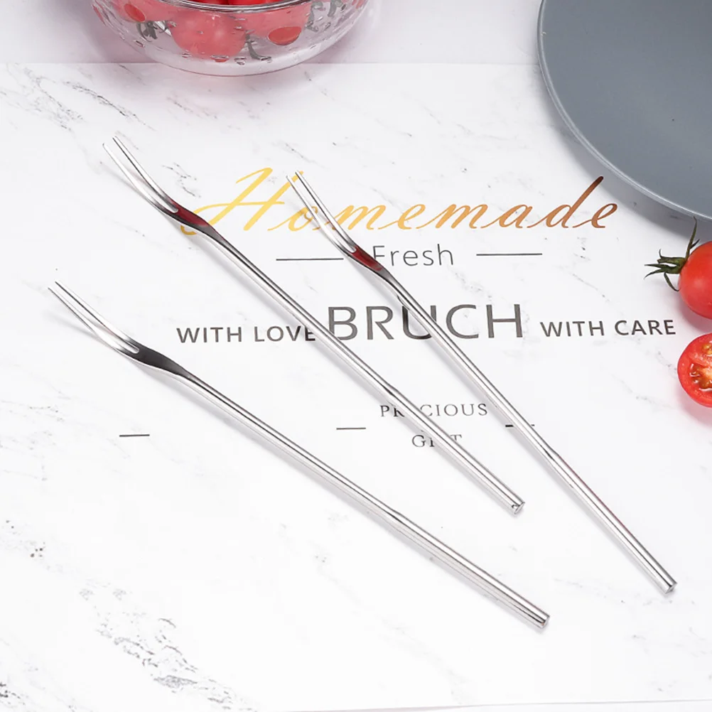 

Forks Fruit Appetizer Fork Dessert Cocktail Picks Pickle Escargot Mini Cake Cutlery Table Steel Flatware Stainless Dinner