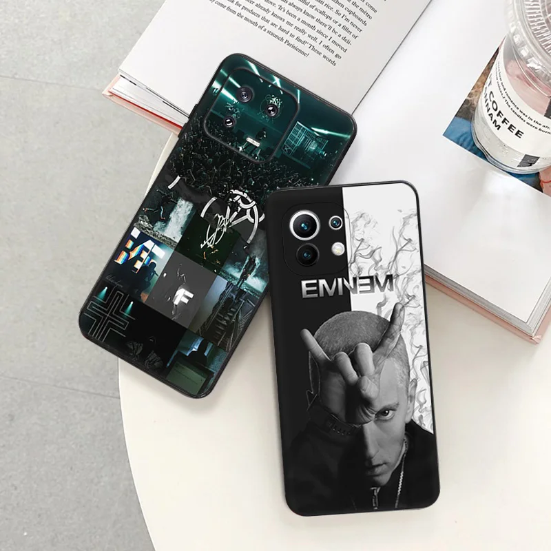 Матовый чехол для телефона Redmi Note13 Pro 5G 4G Note 12 12c 13c Xiaomi 12X 12T 13 Lite Eminem RAP GOD черный