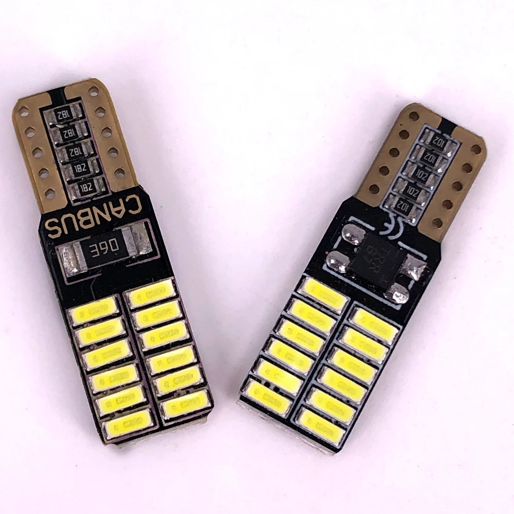 светодиодные 100 шт. T10 24 светодиода Canbus 4014 SMD LED 194 501 W5W внутреннее освещение