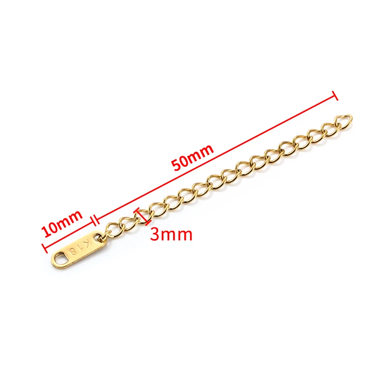 5cm Extension Chains VacuumPlated StainlessSteel Jewerly Making Supplies Accessorie DIY Necklace Bracelet Lengthen Fashion Style