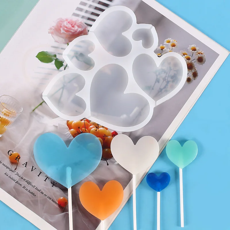 

Lollipop Silicone Mold Clouds Flower Heart Shape Chocolate Cake Decorative Plug-in DIY Child Cheese Sticks Mold Baking Tools