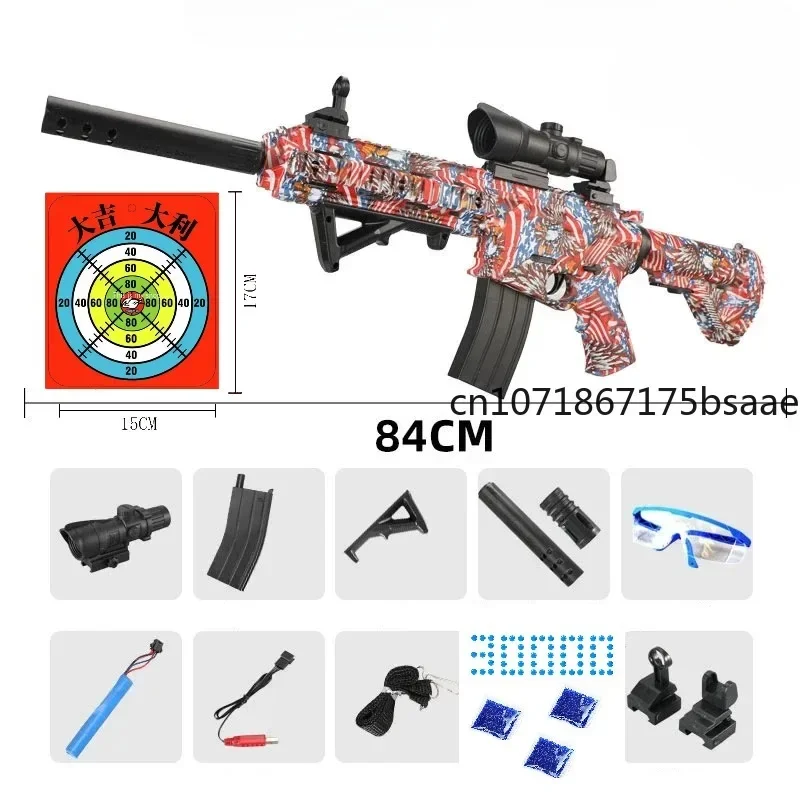 Фото Электрический игрушечный пистолет M416, Автоматическая Гелевая пуля, бластер, детские игрушки, наружная игра, снайперская винтовка для страйкбола Splatter, оружие для мальчика №5