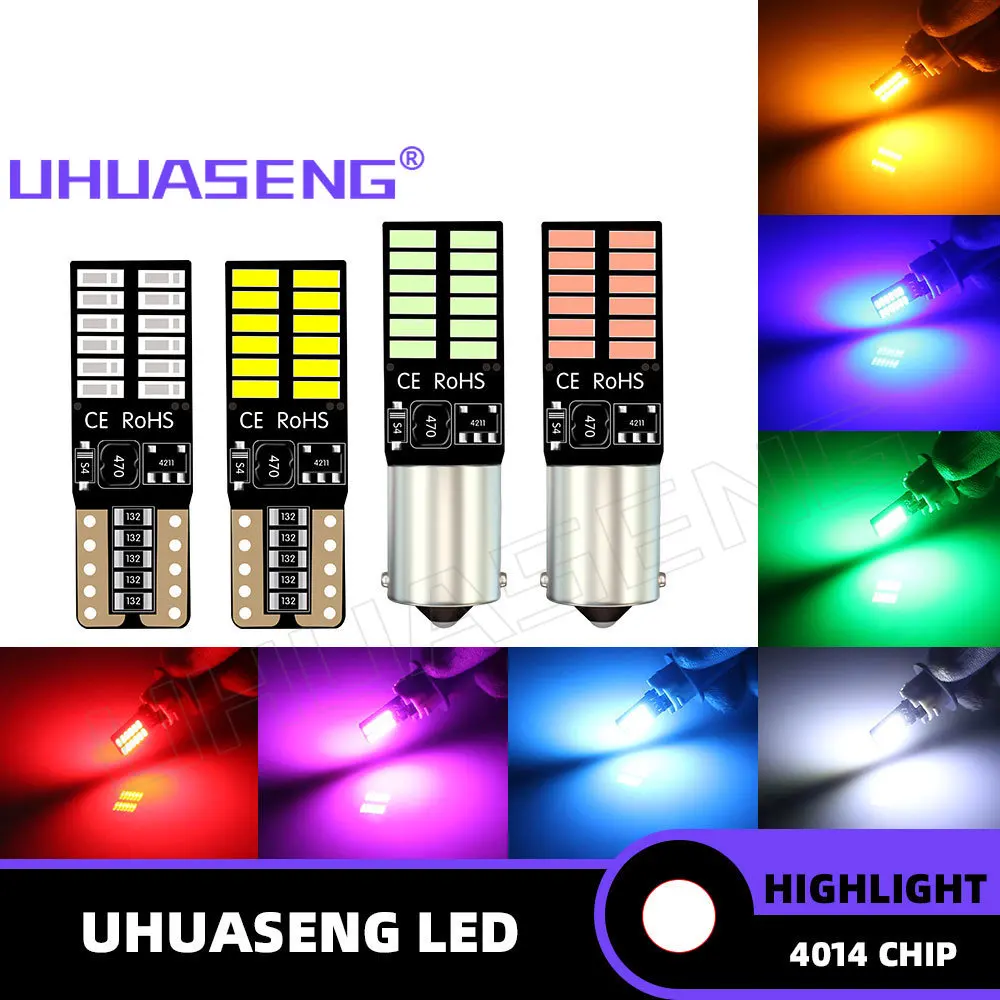 Фото UHUASENG 4 шт. светодиодные лампы W5W T10 5W5 194 168 для салона, чтения, номерного знака, габаритных огней, купольного освещения, дверей, парковочных сигналов, автомобильных фонарей №1