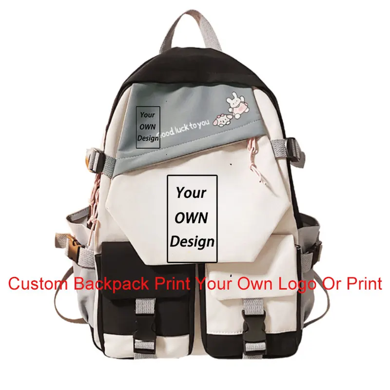 

Customized Print DIY Your like Photo or Logo Boy Girls Kids Book Bag Women Laptop Backpack Canvas Men Bagpack Big Travel Bag