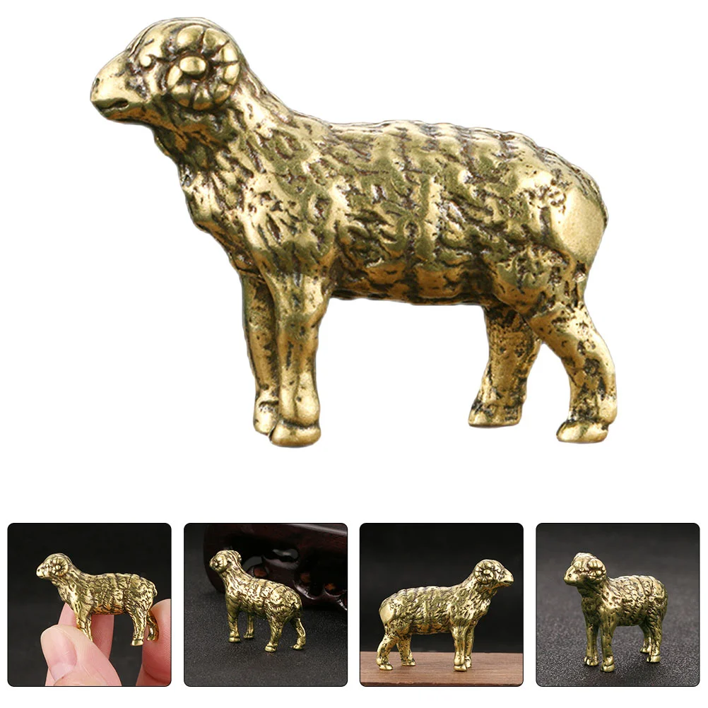 

Sheep Brass Ornament Small Figurine The Gift Household Decor Craft Decoration Vintage Car Decorative Model Statue