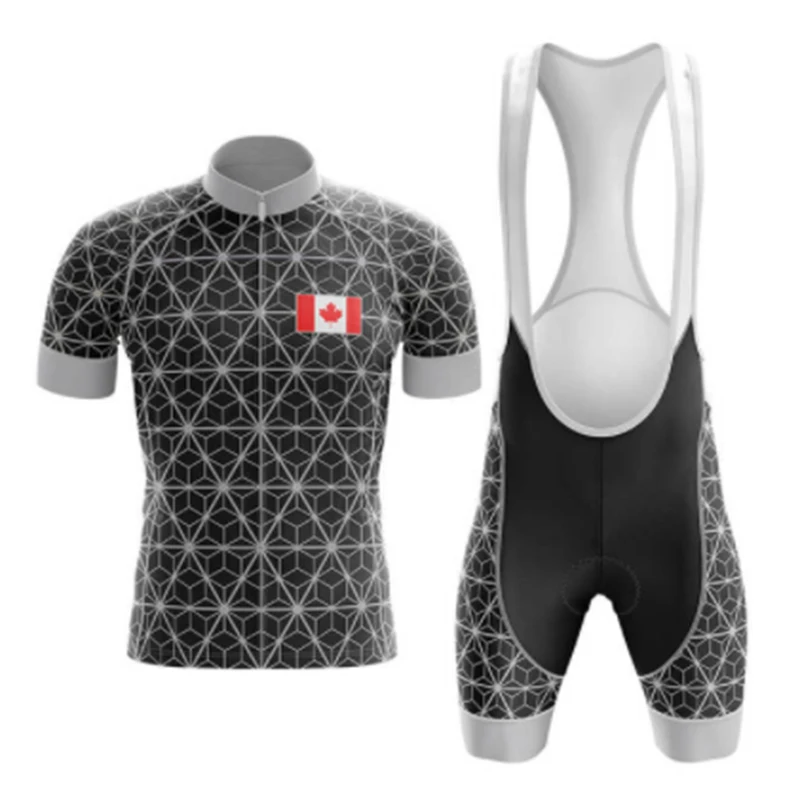 

Men's Canada Bike Team Wear New Summer Breathable Cycling Jersey Set Short Sleeve Quick Dry MTB Sportswear Ropa Maillot Ciclismo