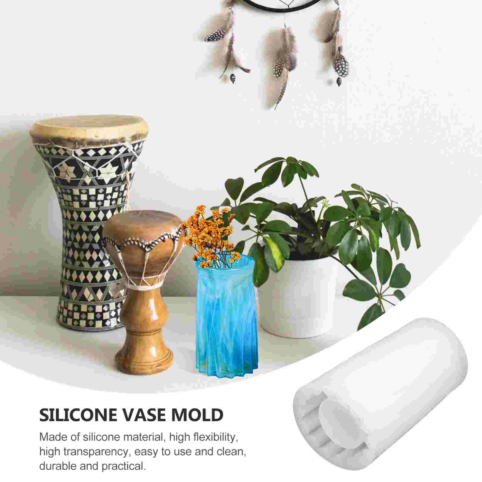 Vase Mold Crystal Epoxy Mould Storage Container Silicone Planter Handmade Craft Home Resin Tray Molds DIY Pen Holder Handmaed