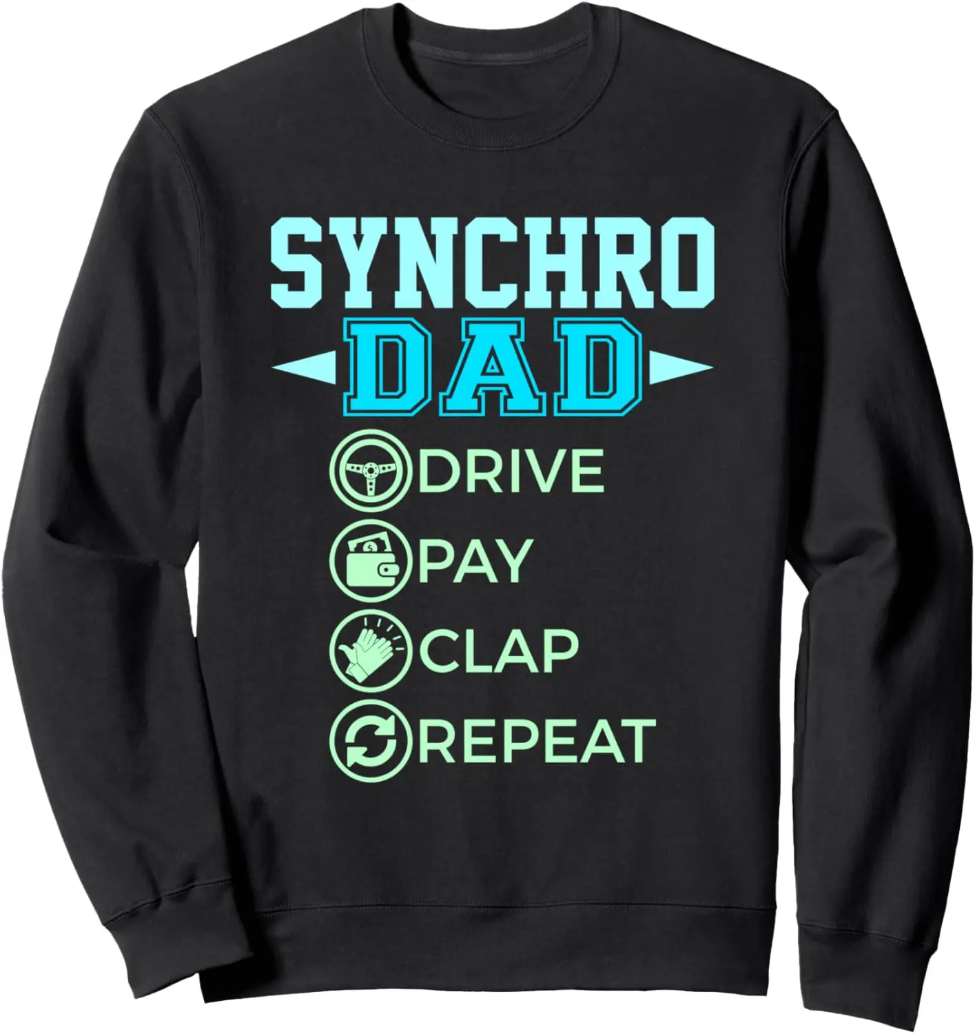 Synchro Dad Funny Drive Pay Clap Синхронизированная толстовка для катания на коньках