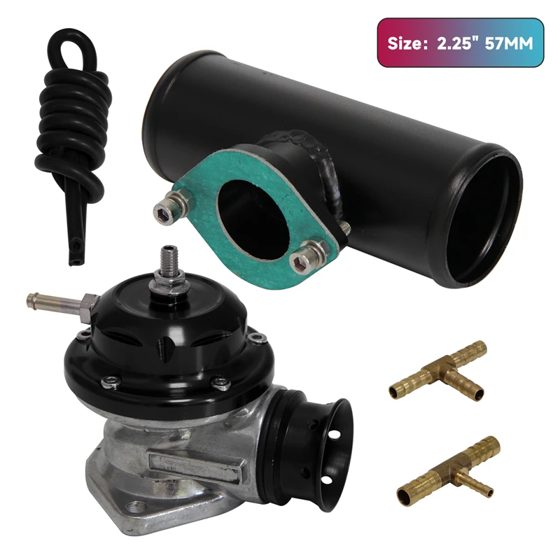 

Type-RS 30 PSI Turbo Blow Off Valve BOV + 2.25" Flange Adapter Pipe Black/Blue