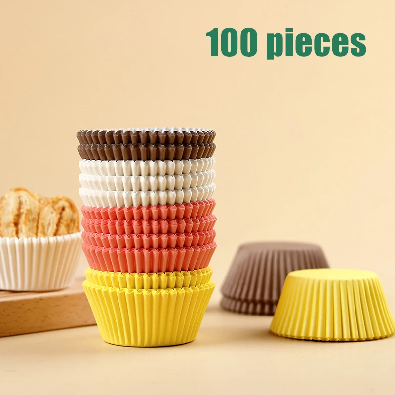 

100 Pieces Cupcake Moulds Paper Cupcake Liners Muffin Cupcake Holder Disposable Greaseproof Baking Dessert Cake Cup Mold