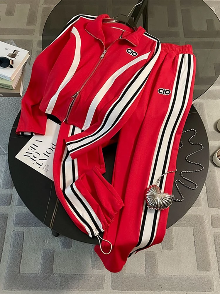 

Женский спортивный костюм из 2 предметов, куртка в стиле пэчворк и брюки с широкими штанинами, осень/зима