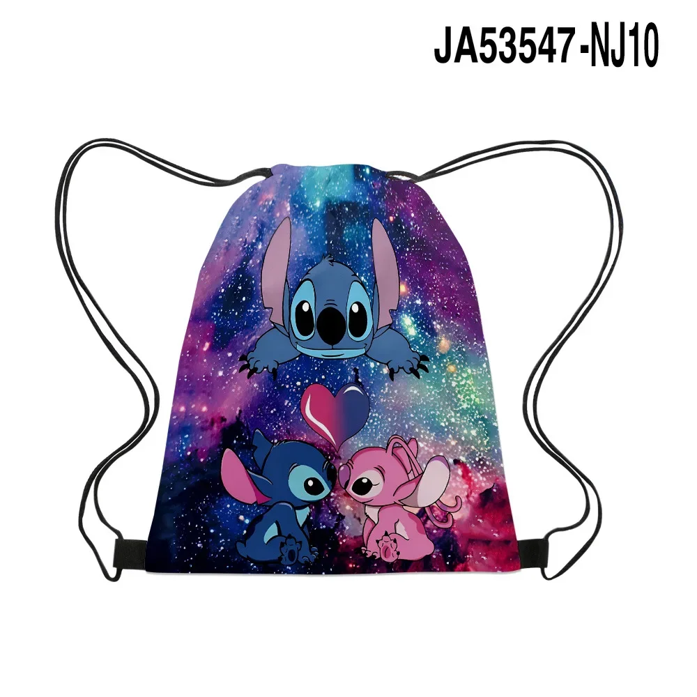 

MINISO Disney New 3D Print Cartoon Animation Stitch School Bag Drawstring Backpack Cartoon Drawstring Pocket Sports Backpack
