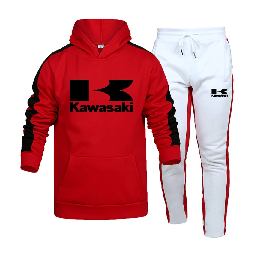 

2022 Fall/Winter KAWASAKI Printed 2-Piece Set Sportswear Fashion New Men's Hoodie Plus Pants Pullover Hoodie