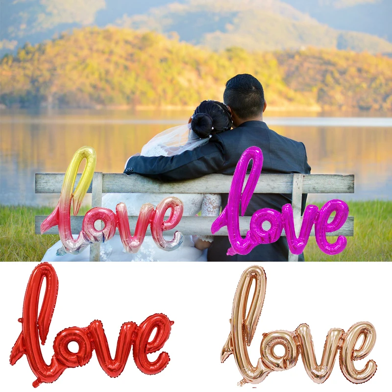 Алюминиевая пленка L O V E воздушный шар с буквами Свадебное предложение украшение