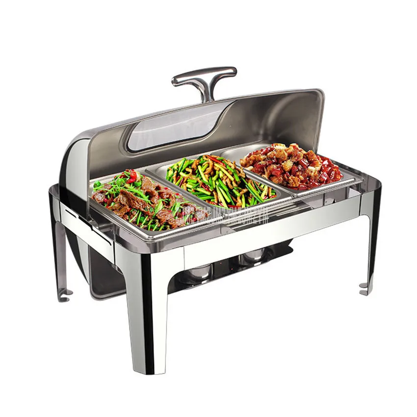 

9L/13L Visible Lid Stainless Steel Buffet Food Warmer Container Heating Soup Food Keeping Warm Storage Stove machine