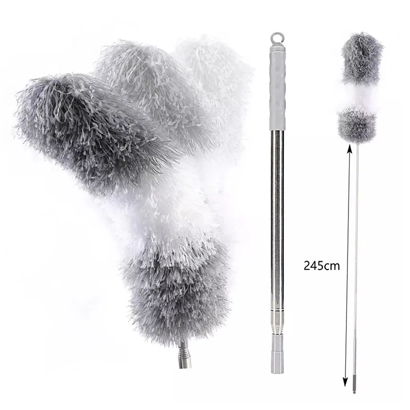 

Eyliden Microfiber Telescoping Duster 96" Extendable Scratch-Resistant Cover Stainless Steel Pole Bendable Head, Washable