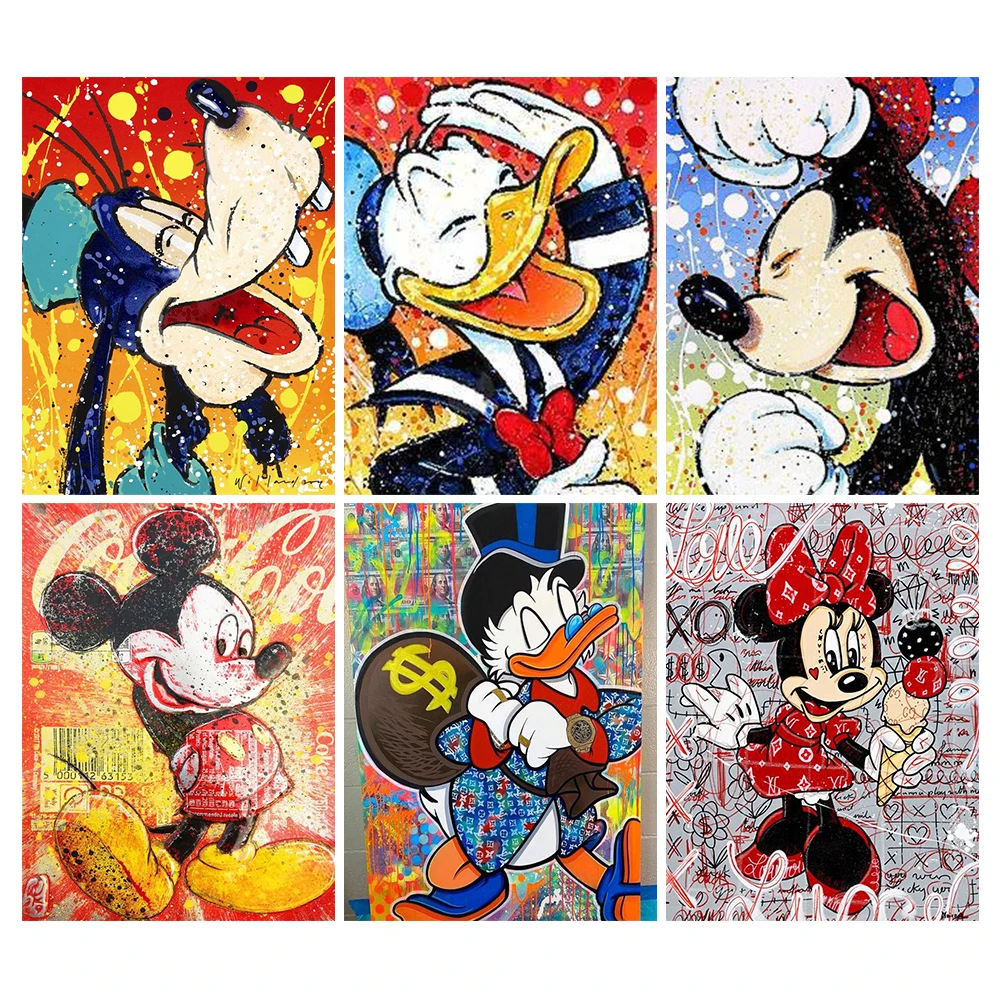 

Disney 5D DIY Diamond Painting Cartoon Donald Duck Mickey Mouse Round Drill Diamond Embroidery Complete Mosaic Cross Stitch Kit