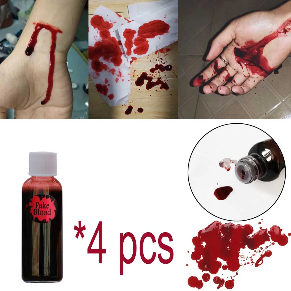 

120 ml Ultra Realistic Fake Blood Halloween Party Decor Human Vampire Simulation Wounds Fake Scars for Cosplay Fancy Carnival
