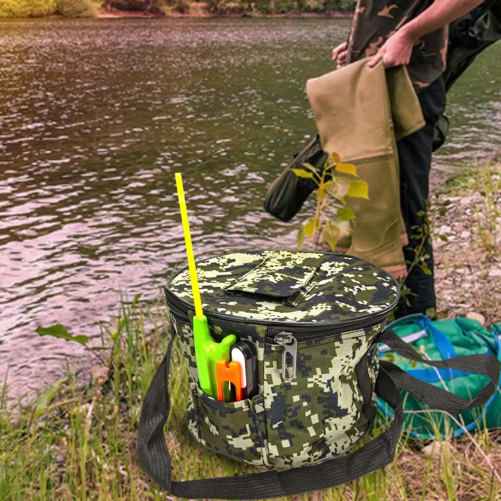 

Fishing Tackle Bag Case Organizer Freshwater Saltwater Water Resistant