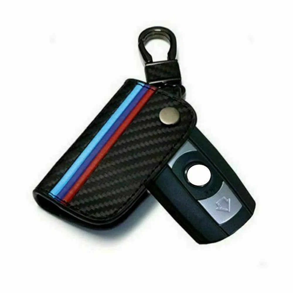 

M-Color Carbon Fiber Car Key Fob Cover Case For BMW 1 3 5 6 Series E90 E91 E92