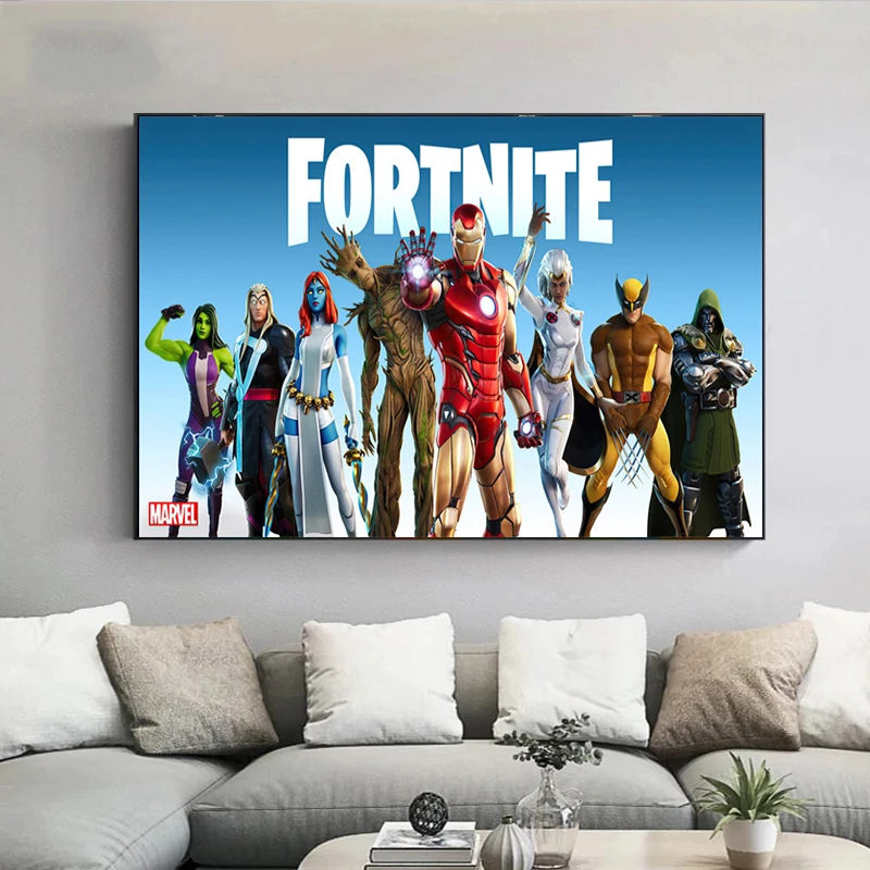 Постеры для видеоигр Marvel Fortnite Мстители супергерой инор человек Боба Фетт