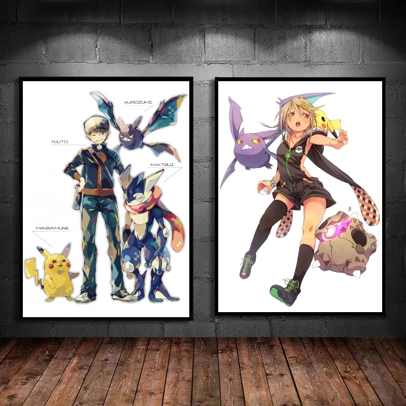 

Canvas Wall Art Pokemon Pikachu Modular Painting Modern Home Poster Toys Comics Pictures Cuadros Best Gift Decoration Paintings