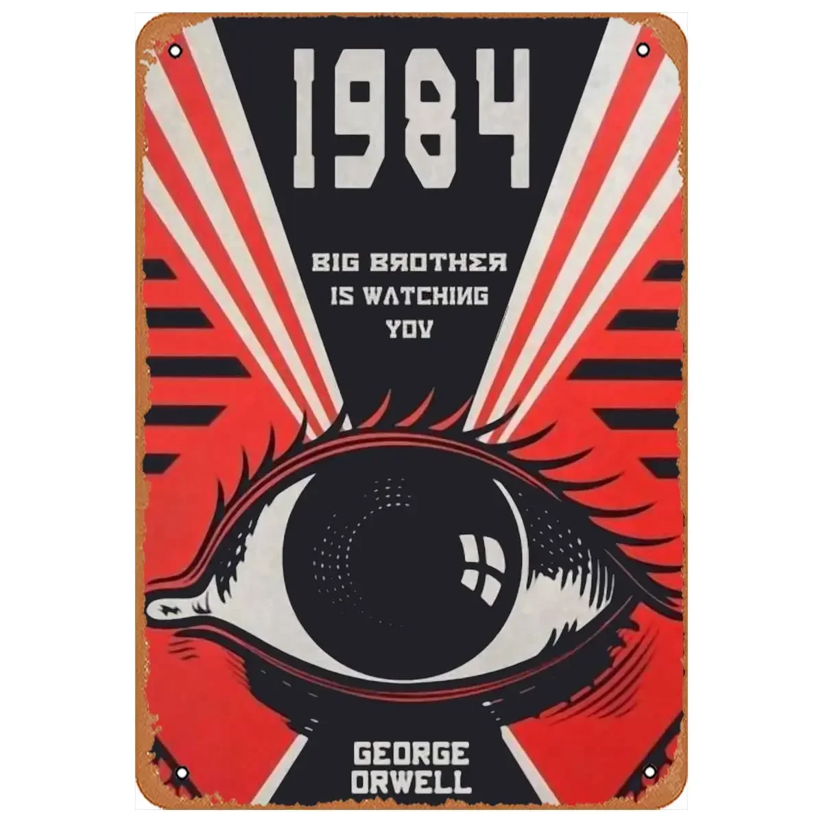 Оловянная вывеска с принтом Джорджа Оруэлла 1984 года для настенных декоративных