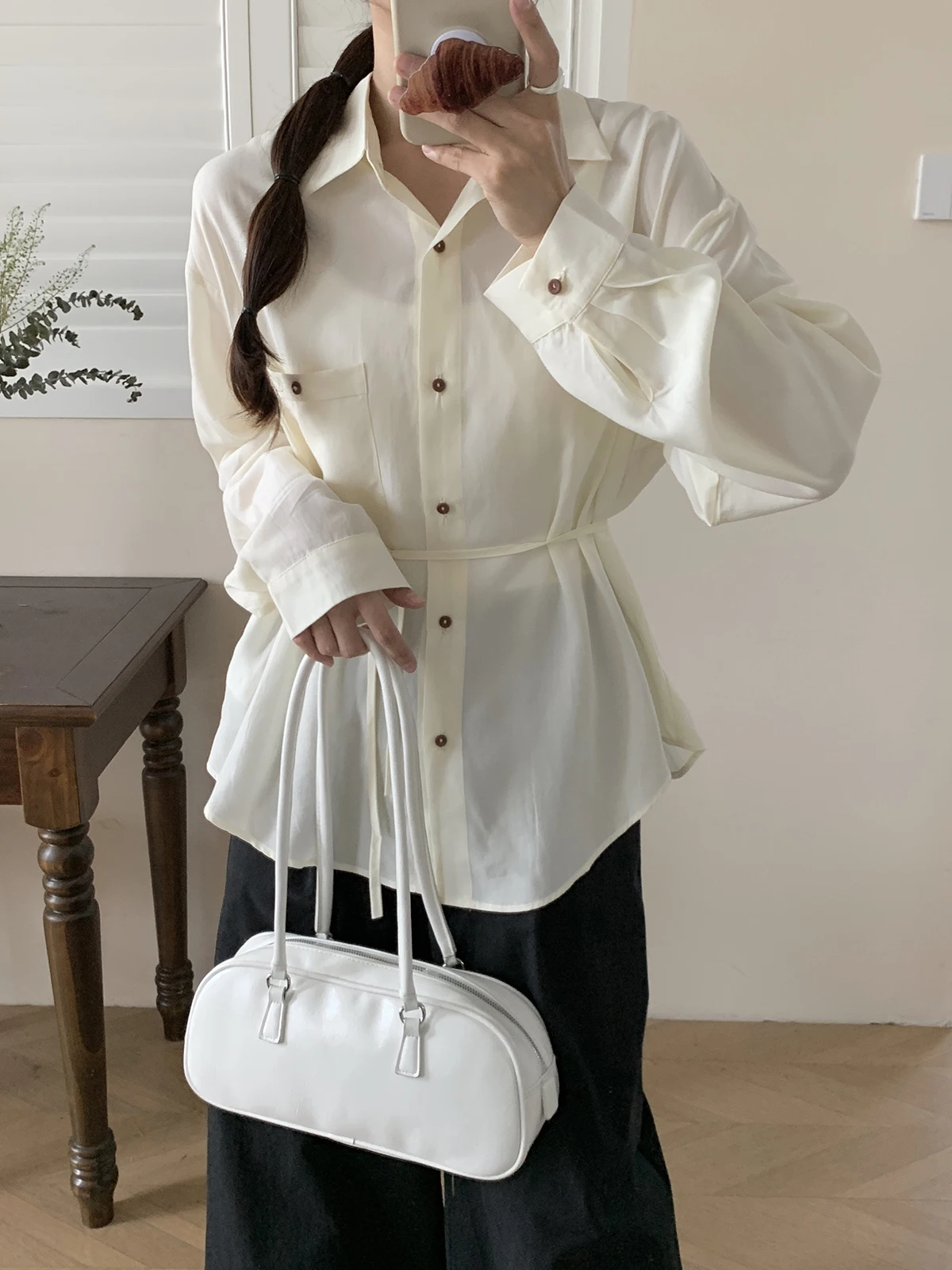 Xinmonlee French sle Повседневные темпераментные рубашки с длинными рукавами и защитой от