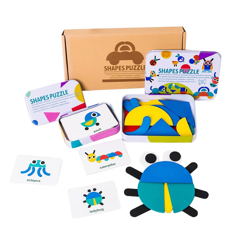 

Geometric Shapes 3D Puzzles Montessori Wooden Game Baby Learning Educational Kids Wood Jigsaw Toys for Children