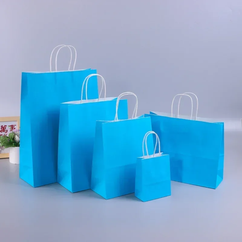 Фото 10/20/30/50pcs Gift Pakcaging Kraft Paper Bag Birthday Party Wedding Christmas New Year Child Favors Cookies Snack Decoration №4