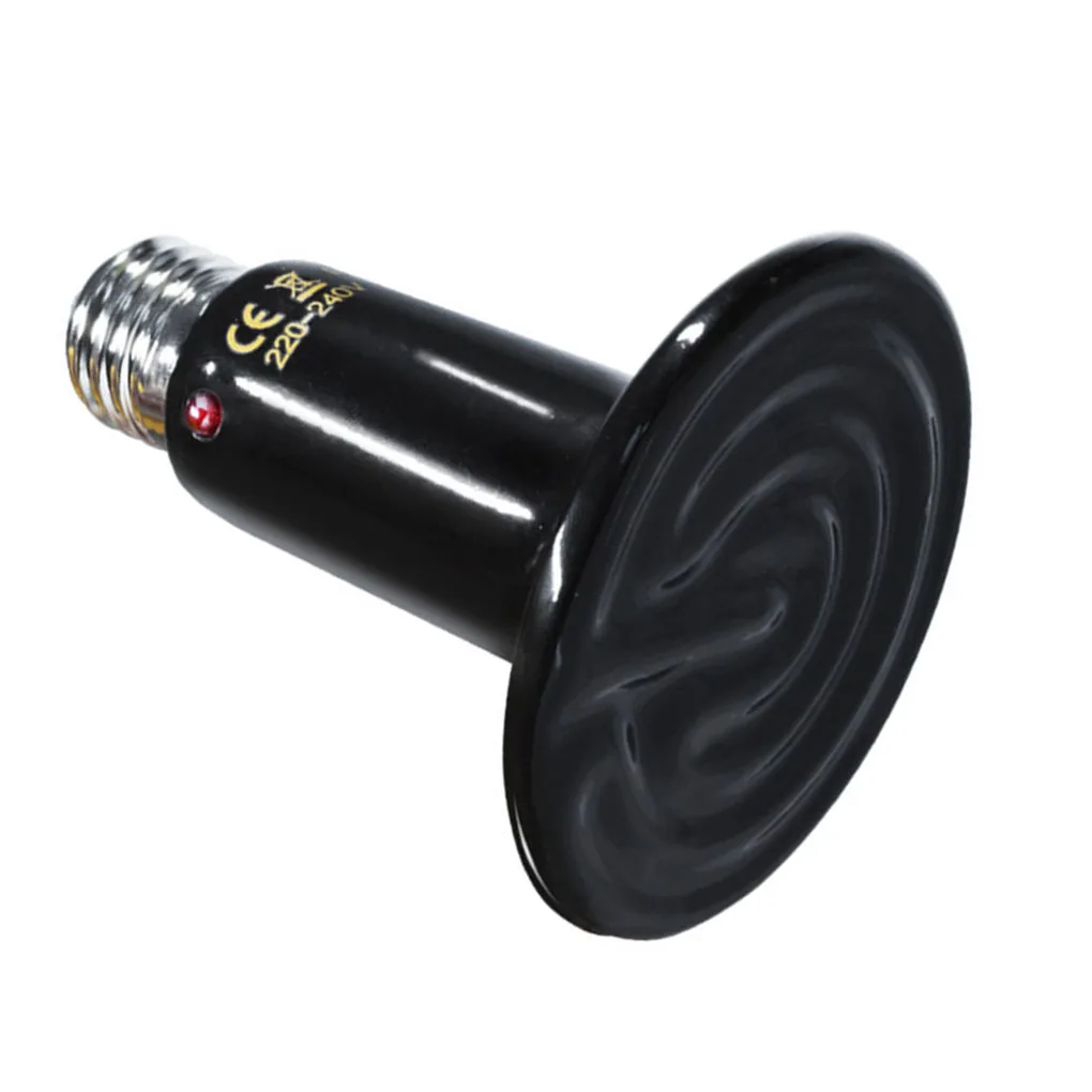 

220V Infrared Ceramic Lamp Brooder Light Reptile Incubator Black Ceramic Heat Emitter 25W
