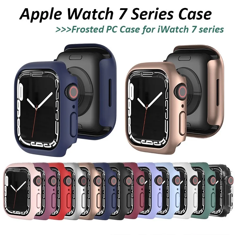 

Cover For Apple Watch Case series 7 6 se 5 4 3 Accessories PC Screen Protector bumper iWatch case 41mm 45mm 44mm 40mm 42mm 38mm