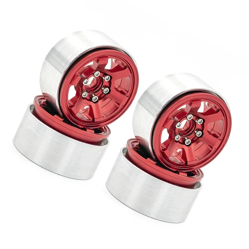 

4PCS Metal Beadlock 1.9 Wheel Rim Wheel Hub For 1/10 RC Crawler Car Traxxas TRX4 RC4WD D90 Axial SCX10 Capra Redcat