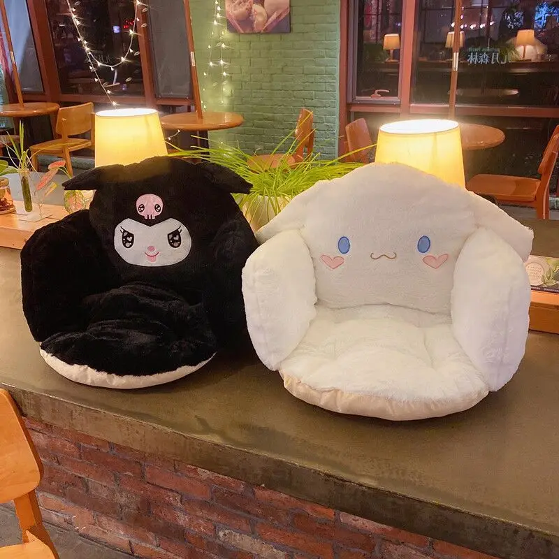 

Kawaii Sanrios High Quality Cartoon Cute Seat Cushion Cinnamoroll Kuromi Plush Toy Dolls Cushions Fart Pad Anime Girl Gift