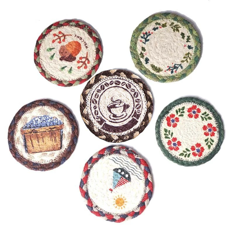 Коврик для стола с подставкой теплоизоляционная подставка из пеньковой веревки