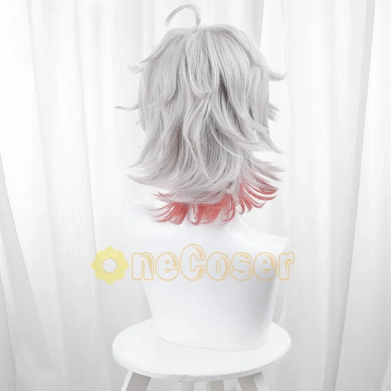 Редкий женский парик для косплея серый градиент красные волосы игра ID V пациент