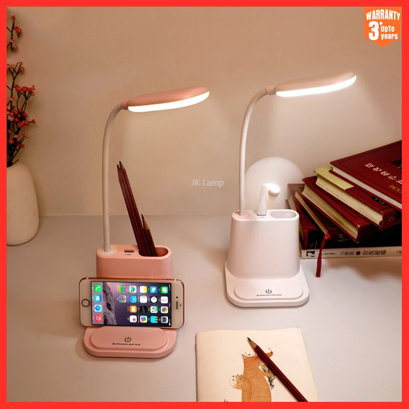 

LED Desk Lamp USB Rechargeable Touch Dimming Adjustment Table Lamp for Children Reading Study Bedside Bedroom Living Room