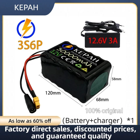 Новый узор 12 в 30 Ач 3S6P 18650 литиевый аккумулятор со встроенной батареей 30 Ач, BMS высокого тока, используется для распылителя,