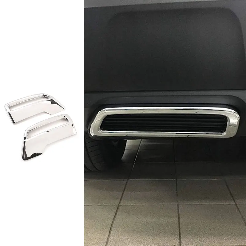 

ABS Silver Accessories Rear Exhaust Tail Pipe Muffler End Pipe Sticker Cover For Peugeot 3008 4008 5008 2017 2018 2019 2020 2021