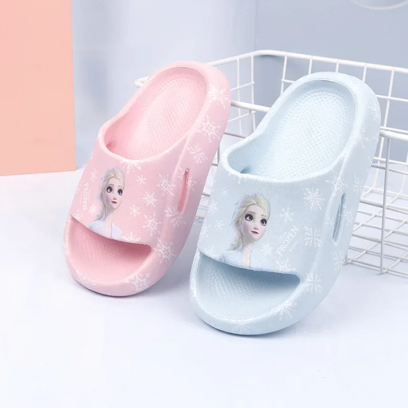Детские шлепанцы Disney для девочек принцесса Эльза легкие Нескользящие на толстой
